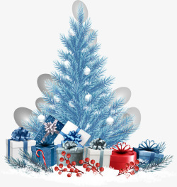 蓝色圣诞树圣诞节蓝色圣诞树高清图片
