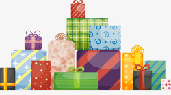 直播间礼物盒堆彩色节日礼物堆矢量图高清图片