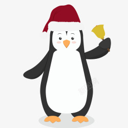 戴帽子的企鹅圣诞卡通企鹅高清图片