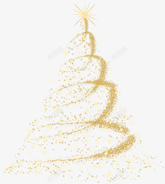 金色光点圣诞树png免抠素材_新图网 https://ixintu.com 免抠图 圣诞树 圣诞节 抠图 装饰 装饰画 金色圣诞树