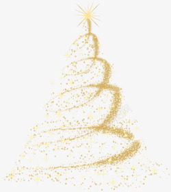 圣诞装饰画金色光点圣诞树高清图片