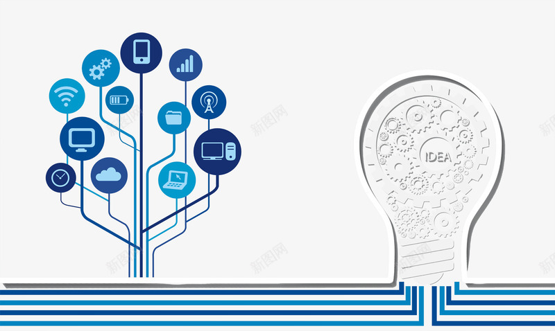 科技灯泡png免抠素材_新图网 https://ixintu.com 企业文化 免抠 免抠素材 创新思维 团队 灯泡 科技