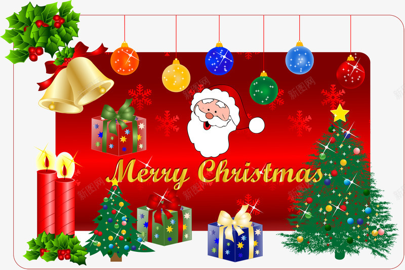 圣诞节贺卡png_新图网 https://ixintu.com 圣诞树图片 圣诞礼物图片 圣诞贺卡素材 圣诞贺卡设计图片素材 彩杖 礼盒 蝴蝶结