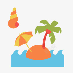 18图标主题免费下载椰子树遮阳伞旅游主题元素素矢量图图标高清图片