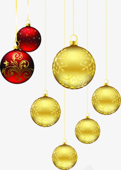 金色节日圆球装饰圣诞素材