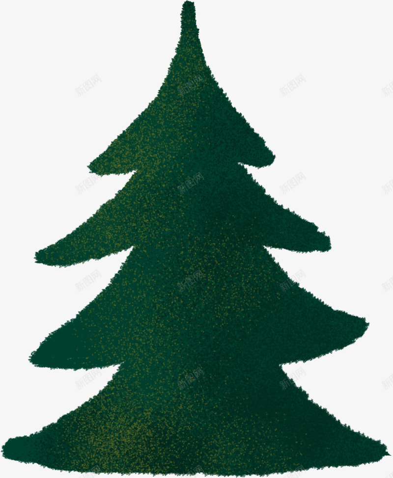 水墨圣诞树手绘图png免抠素材_新图网 https://ixintu.com 剪影 叶子 圣诞树 圣诞老人 圣诞节 手绘图 装饰
