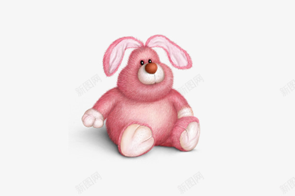 手绘卡通粉色兔子玩偶png免抠素材_新图网 https://ixintu.com 兔子 卡通 怪兽玩偶 玩偶 粉色