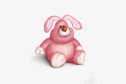 粉色怪兽手绘卡通粉色兔子玩偶高清图片