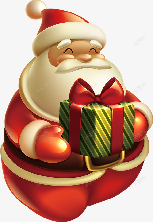卡通送礼物的圣诞老人png免抠素材_新图网 https://ixintu.com 卡通 圣诞老人 礼物
