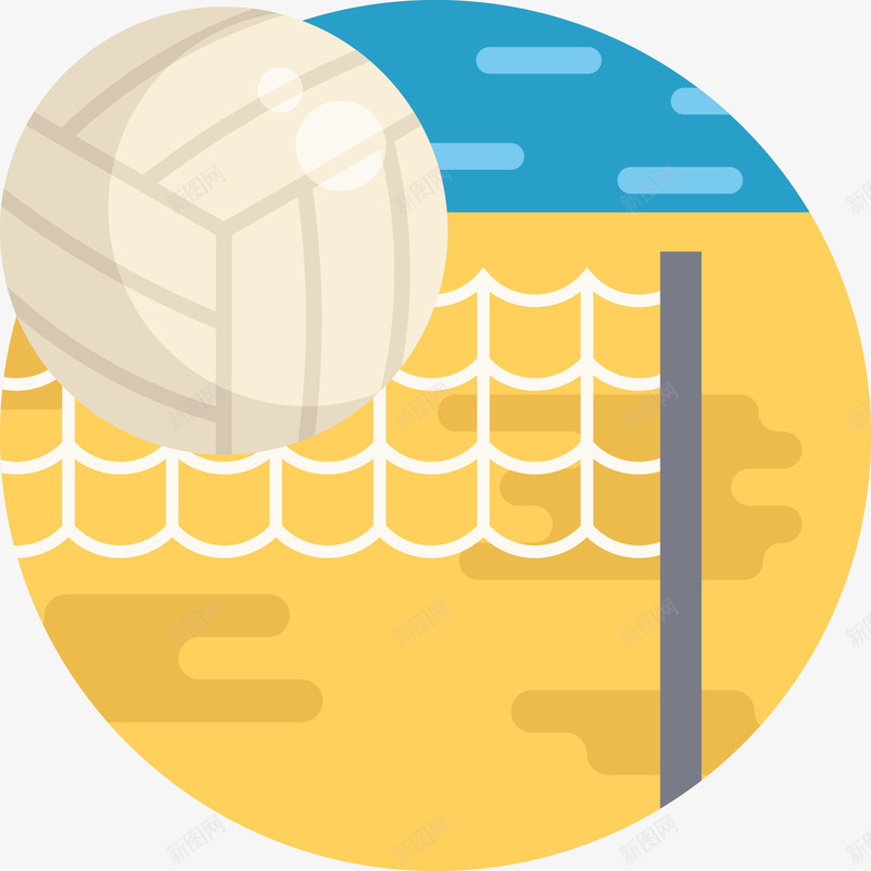 沙滩排球图标iconpng_新图网 https://ixintu.com 体育运动 图标icon 夏天 夏季 夏日 奥运项目 排球 排球网 沙滩 沙滩排球 海滩 球类运动