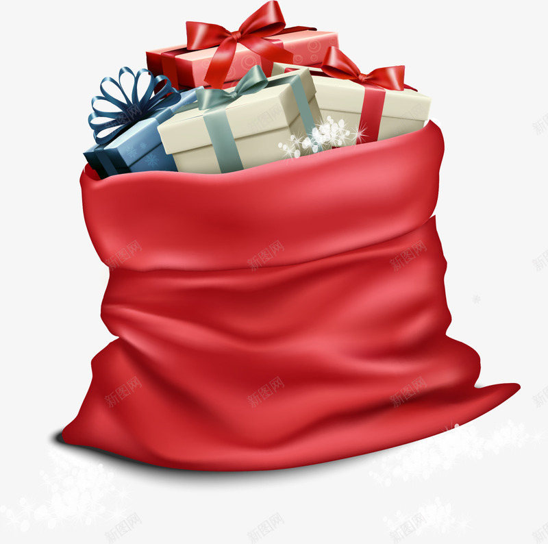 圣诞节圣诞礼物包裹png免抠素材_新图网 https://ixintu.com 圣诞礼物 圣诞节礼物 多彩礼盒 礼物包裹 红色包裹 红色袋子