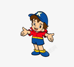 反带帽子的小男孩戴帽子的小女孩高清图片