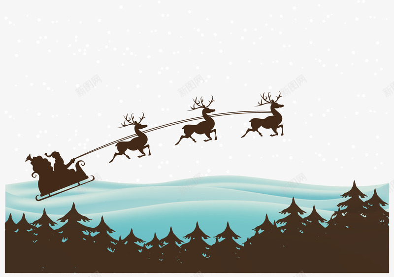 圣诞节日元素png免抠素材_新图网 https://ixintu.com 圣诞树 圣诞背景 雪橇 麋鹿