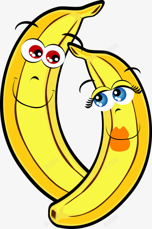卡通手绘水果香蕉png免抠素材_新图网 https://ixintu.com 拟物 表情脸 香蕉水果 黄色