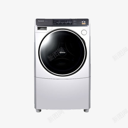 松下家用洗衣机XQG70png免抠素材_新图网 https://ixintu.com 产品实物 全自动 变频 家用 松下 洗衣机 滚筒 银色