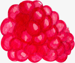 水彩野果手绘红色野草莓高清图片