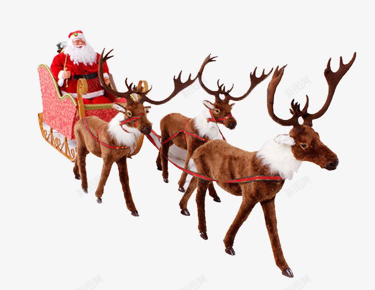 驱车的圣诞老人png免抠素材_新图网 https://ixintu.com 圣诞老人 礼物 雪橇 驱车 麋鹿