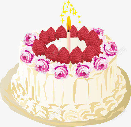 卡通手绘草莓蛋糕蜡烛png免抠素材_新图网 https://ixintu.com 卡通 草莓 蛋糕 蜡烛