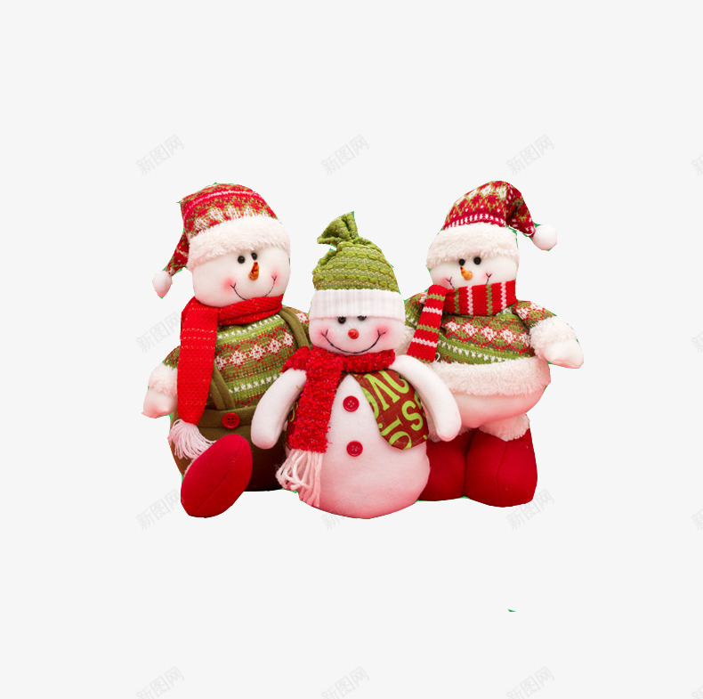 微笑的圣诞娃娃png免抠素材_新图网 https://ixintu.com 围巾雪人 圣诞帽 圣诞礼品 家居摆设