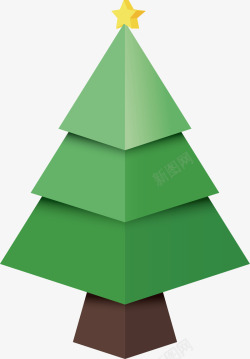 立体折纸圣诞树素材