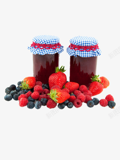 蓝莓草莓果酱png免抠素材_新图网 https://ixintu.com 果酱 水果 罐头 食物