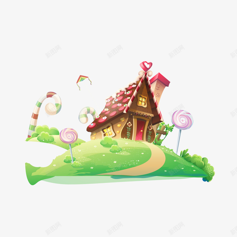 彩色糖果屋png免抠素材_新图网 https://ixintu.com 卡通糖果房子 插画 甜蜜糖果屋
