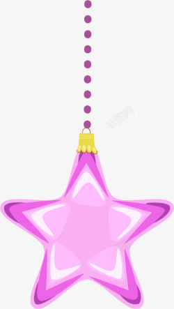 唯美紫色星星挂坠素材