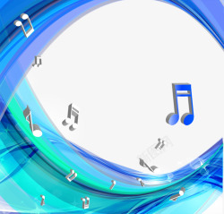 螺旋音符蓝色大气螺旋音符音乐背景高清图片