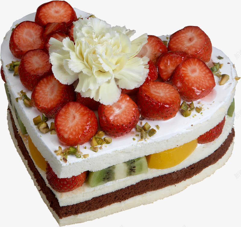 爱心草莓蛋糕美味png免抠素材_新图网 https://ixintu.com 爱心 美味 草莓 蛋糕