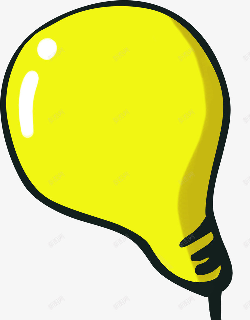 手绘黄色卡通灯泡梦想png免抠素材_新图网 https://ixintu.com 卡通 梦想 灯泡 黄色