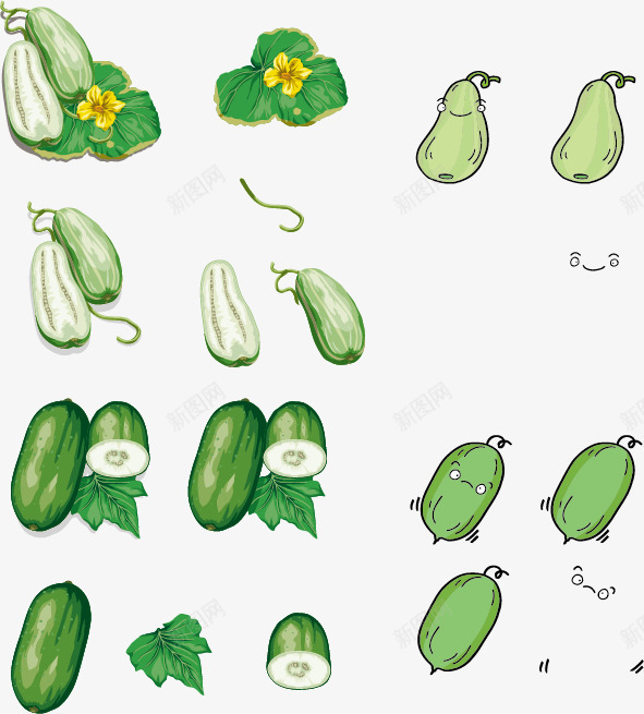 手绘黄瓜矢量图ai免抠素材_新图网 https://ixintu.com 手绘黄瓜免费下载黄瓜蔬菜水果手绘 矢量图