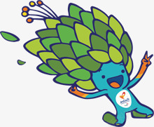奥运会的青色小吉祥物素材