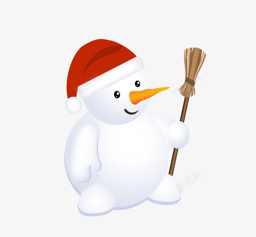 拿扫帚的雪人png免抠素材_新图网 https://ixintu.com 可爱雪人 带帽子的雪人 拿扫帚的雪人 雪人 雪人矢量图