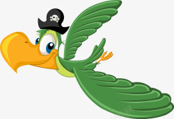 绿色鸟精美海盗卡通高清图片