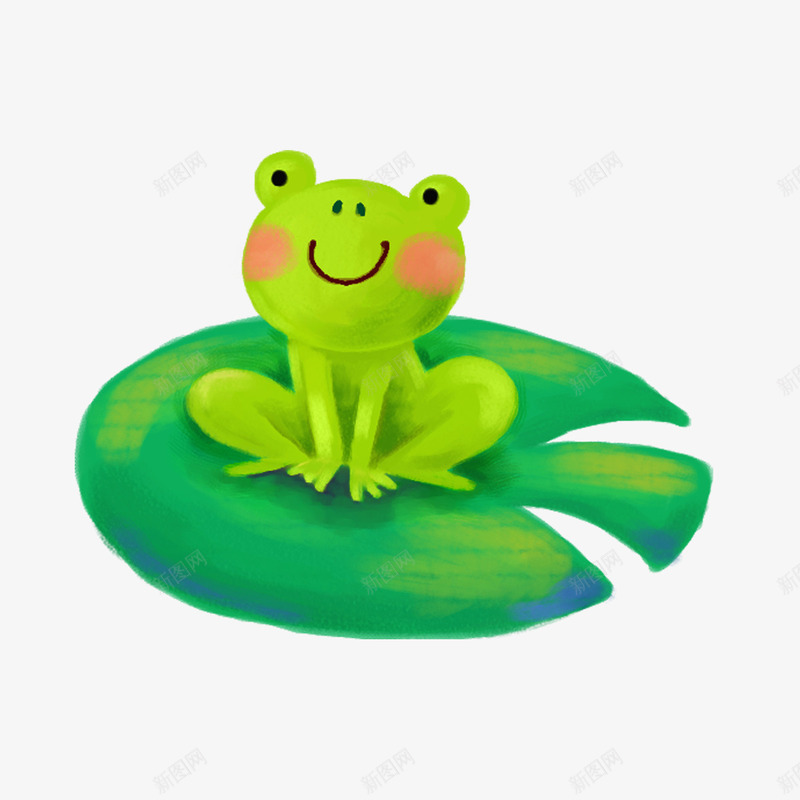 绿色荷叶上的青蛙png免抠素材_新图网 https://ixintu.com 益虫 绿色 荷叶 青蛙