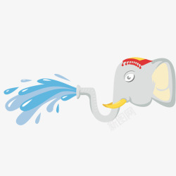 泰国泼水节泰国卡通泼水节大象泼水高清图片