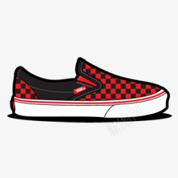 VansCheckerboardRedIcon图标png_新图网 https://ixintu.com checkerboard red shoe vans