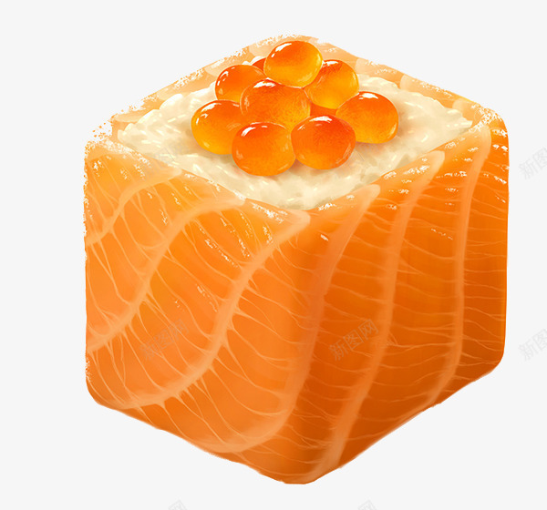 装饰图案psd免抠素材_新图网 https://ixintu.com 寿司 橙色 装饰