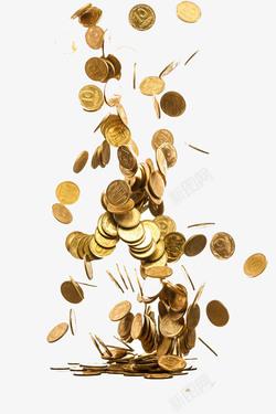 欧元硬币散落金币高清图片