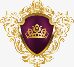 紫色盾牌徽章素材