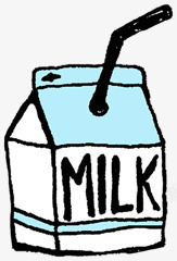 黑白简笔牛奶盒卡通简笔画牛奶盒高清图片