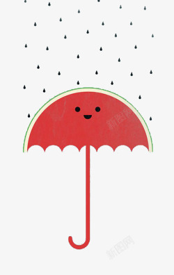 西瓜雨伞卡通西瓜高清图片