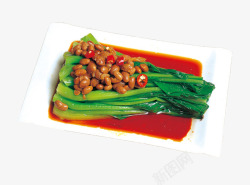 水豆豉果仁菠菜高清图片