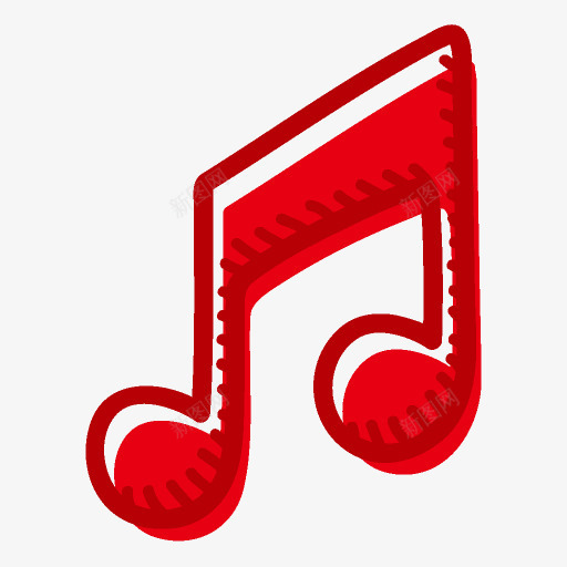 红色的音符符号图标png_新图网 https://ixintu.com music 音乐 音符