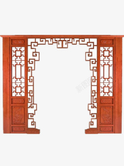 中式装修素材门框高清图片