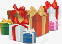 礼物盒彩色礼物盒堆矢量图高清图片