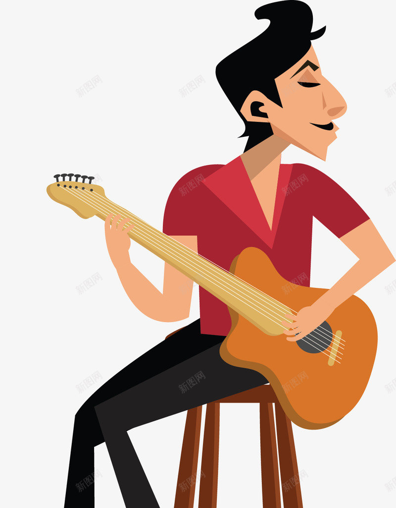 坐在凳子上弹吉他的人矢量图ai免抠素材_新图网 https://ixintu.com 坐在凳子上 弹吉他 弹吉他的人 矢量png 音乐会 音乐节 矢量图