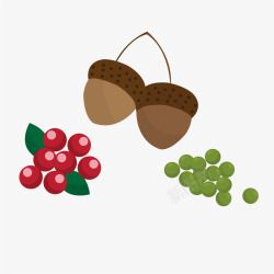 扁平化樱桃手绘浆果坚果食材图标高清图片