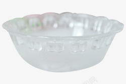 碗底磨砂透明水晶沙拉苹果碗高清图片