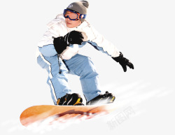 帅气滑雪男士展架素材